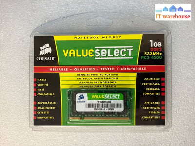 New Corsair VS1GSDS533D2 Value Select 1GB DDR2-533 PC2-4200 Laptop SO-DIMM RAM ~
