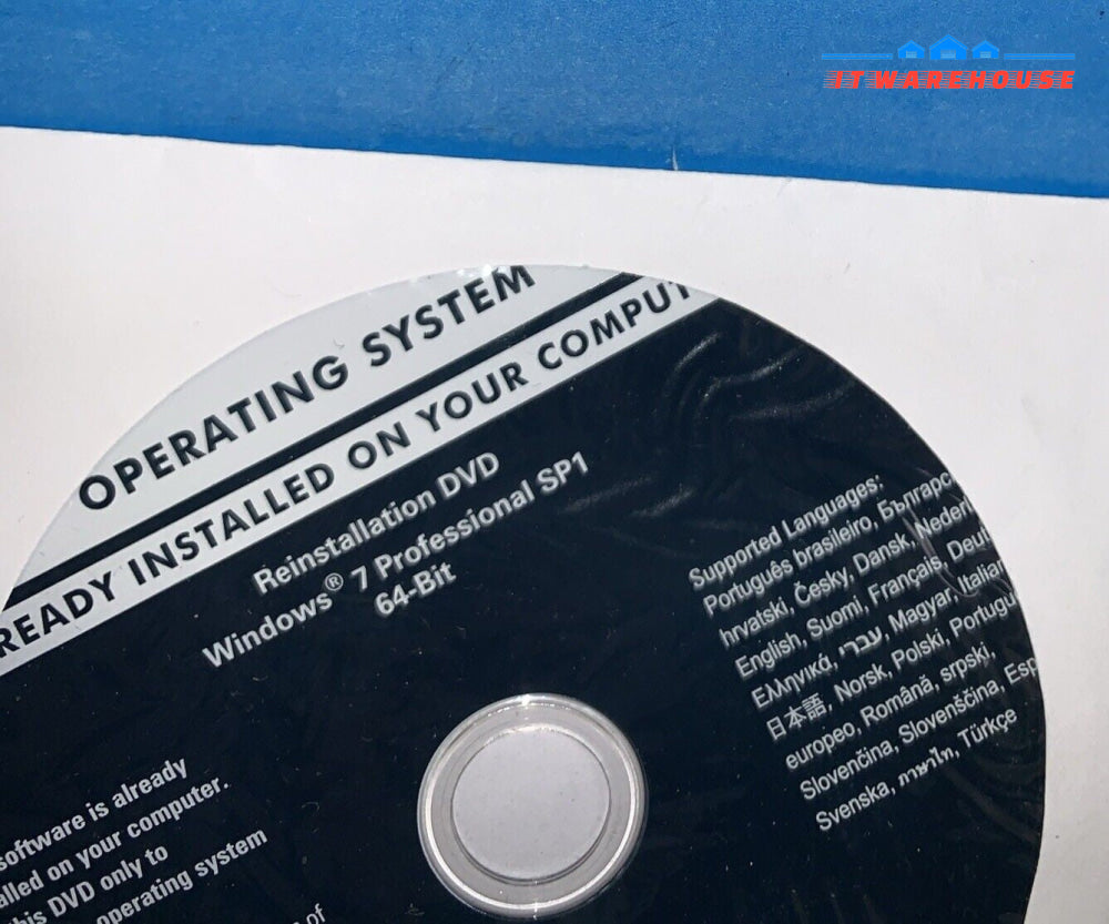 New Dell Windows 7 Professional SP1 64 Bit Reinstallation DVD (no Key)