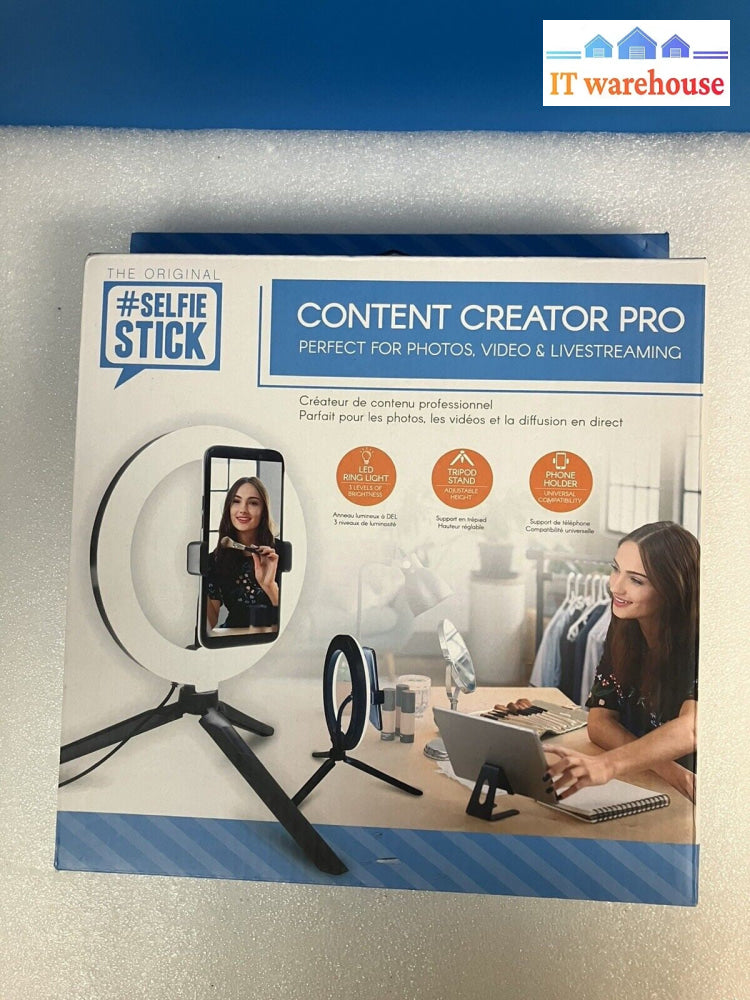 ~ ( New ) Emerge Selfie Stick Content Creator Pro W/ Phone Holder & Tripod Stand
