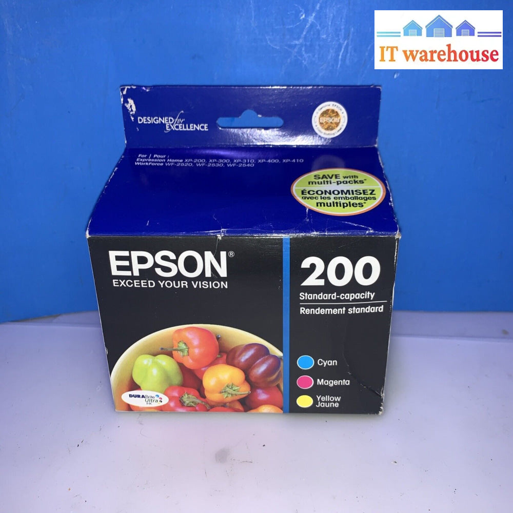 NEW Epson 200 Tri-Color Multi-Pack EXP 06/2024 Printer Ink T200520-EXP 07/2016