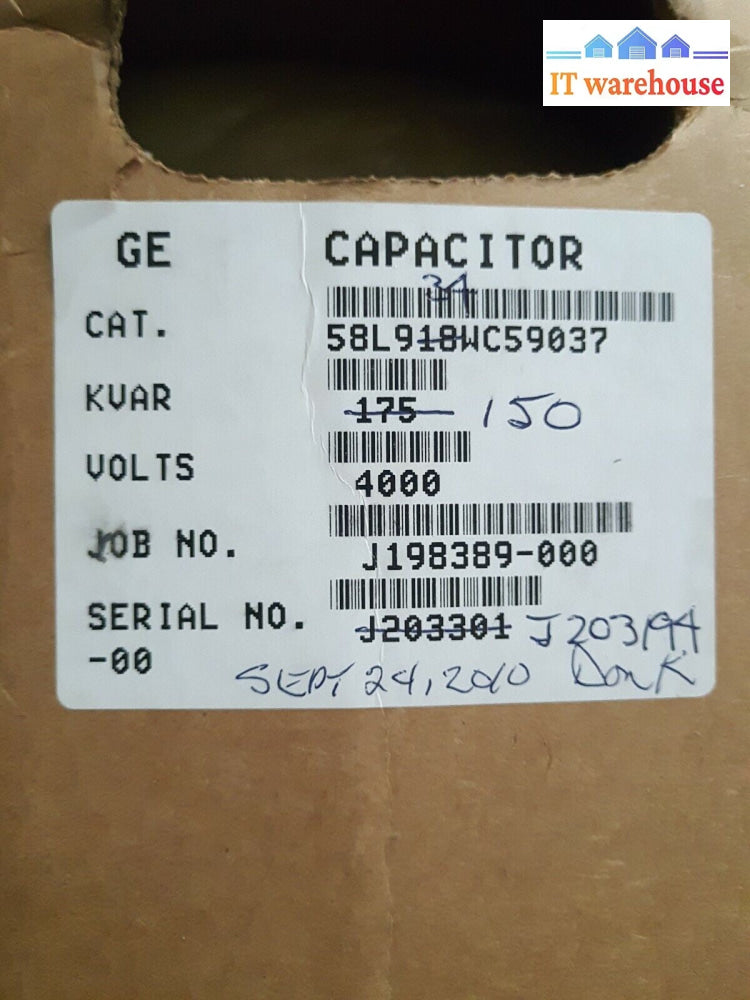 - NEW  GENERAL ELECTRIC CAPACITOR 101N117L w/ DIELEKTROL FLUID + J198389-000