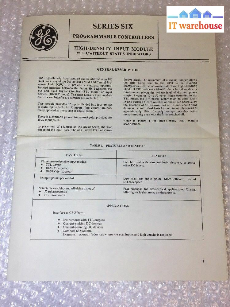 - NEW GENERAL ELECTRIC SERIES SIX CONTROLLER MODULE IC600YB811C IC600FP811C   