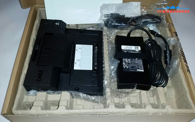 New~ Genuine Dell JU012 130W AC Adapter & PR03X E-Port
