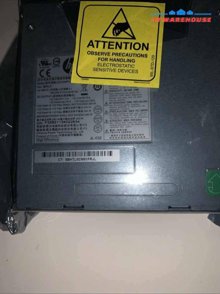 NEW GENUINE  HP / COMPAQ 613762-001 611481-001 , D10-240P1A 240W POWER SUPPLY