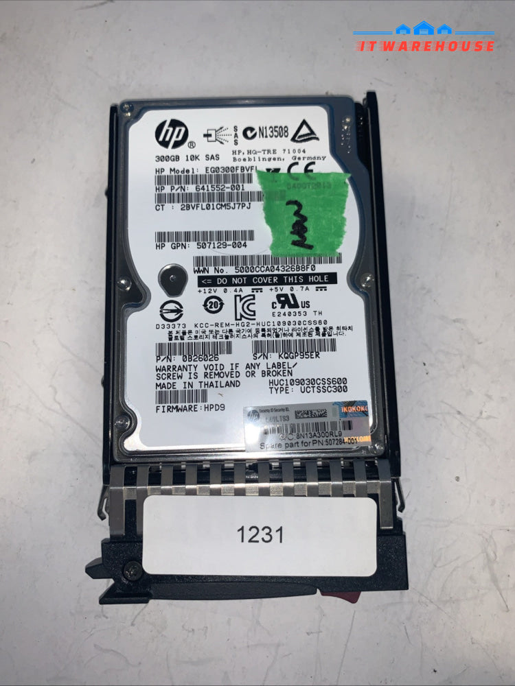 New ~ HP 2.5” 300GB 10K SAS Hard Drive EG0300FBvF1 641552-001 507129-004