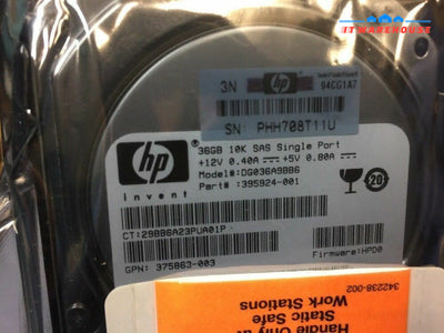 - NEW HP 375859-B21 36GB 10K 3G SAS 2.5 HDD Server Hard Disk Drive