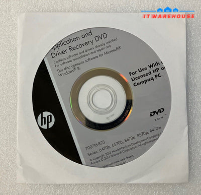 ~ New Hp Windows 8 Application And Driver Recovery (Reinstall) Dvd 700716-B23