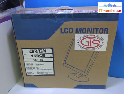 New In Box Orion 15Rce 4:3 Lcd 15’ Color Monitor (Bnc/Hdmi/Vga) -