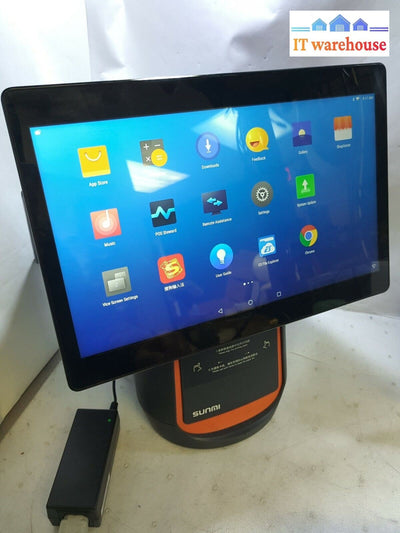 NEW IN BOX SUNMI T1 W1403 POS system Android W/ dual 14 inch screen + printer