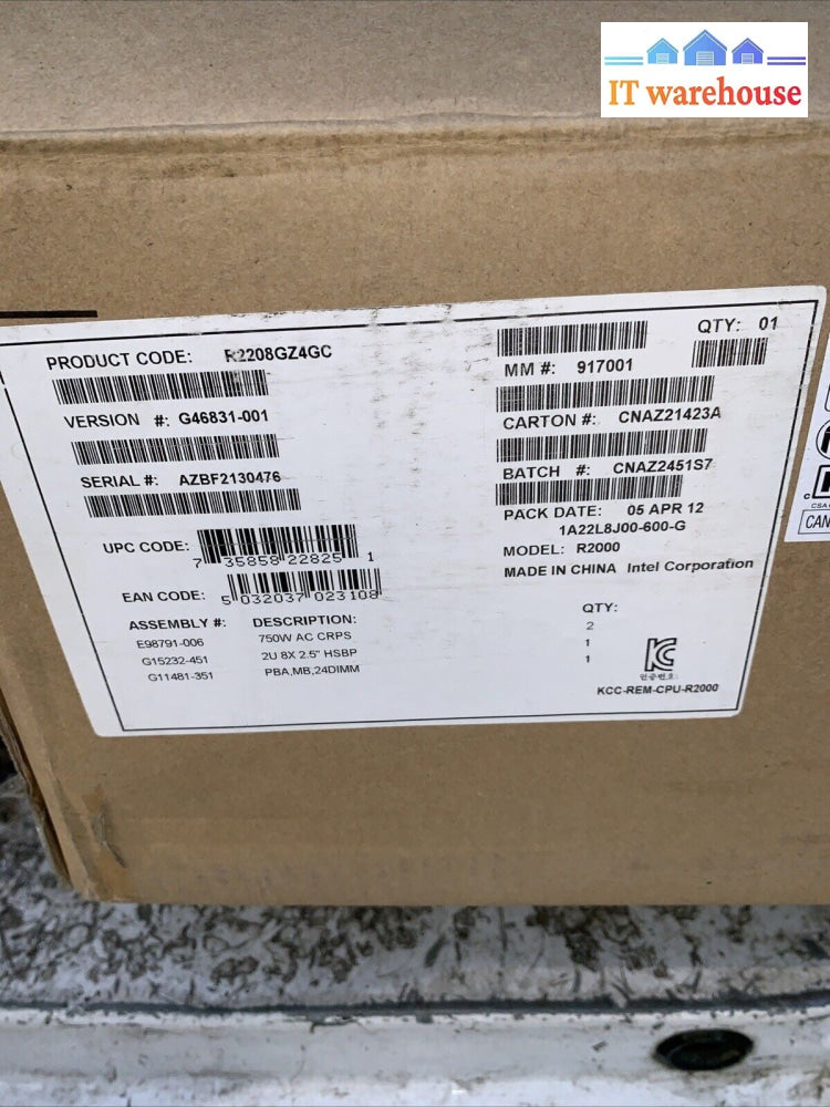New~ INTEL R2208GZ4GC Server 2U Chassis + Rails/raid card (no CPU/HDD /Ram)
