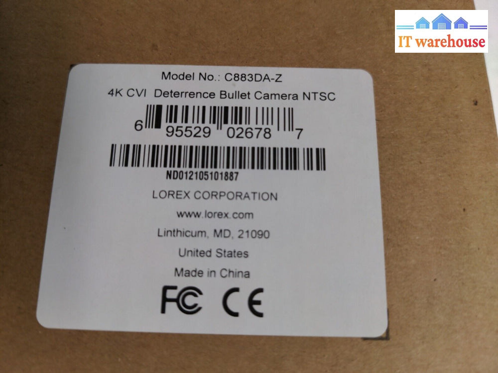 - New Lorex 4K Ultra Hd Cvi 8Mp Deterrence Bullet Security Camera C883Da-Z