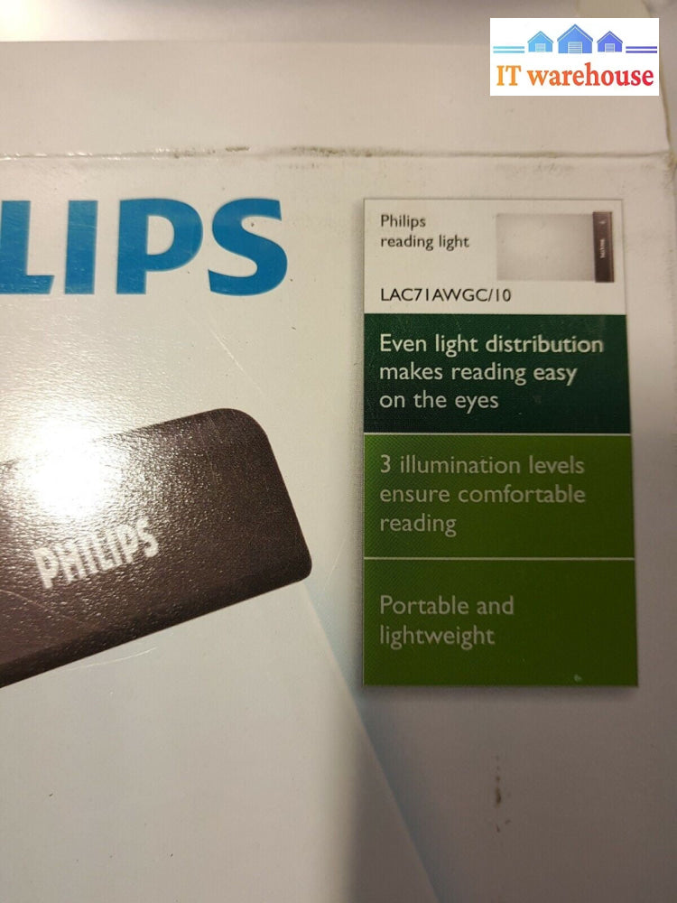 - NEW Philips Rechargeable Portable LED Reading Book Light - LAC7IAWGC/10