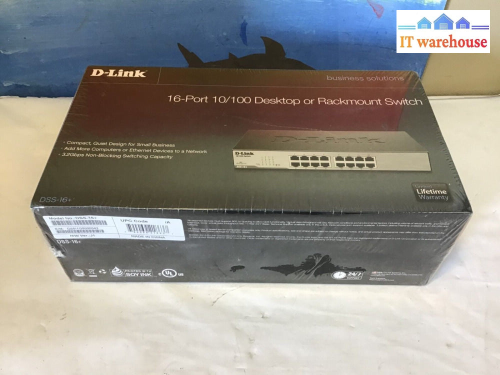NEW sealed 16-Port 10/100 Desktop or Rackmount Switch Model No.:DSS-16+