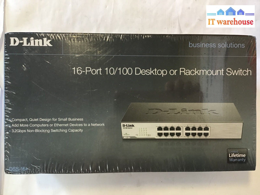 NEW sealed 16-Port 10/100 Desktop or Rackmount Switch Model No.:DSS-16+