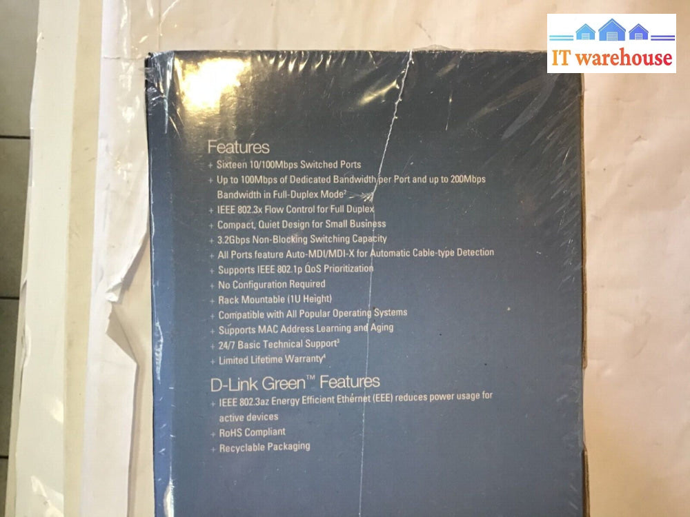 NEW sealed 16-Port 10/100 Desktop or Rackmount Switch Model No.:DSS-16+