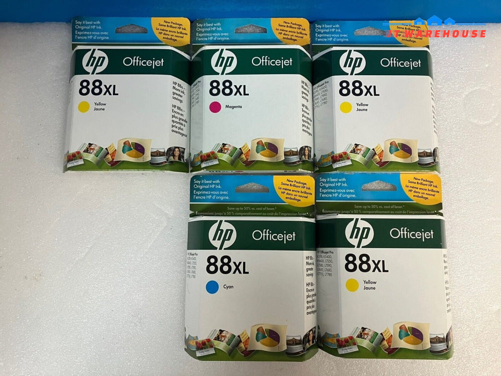 ~ (New & Sealed) 5x Genuine HP Officejet 88XL Mixed Color Cartridge (EXP 2011)