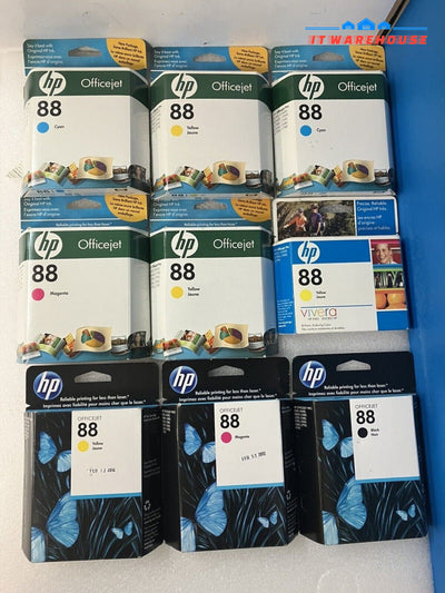 ~ (New Sealed) 9x Genuine HP Officejet 88 Mixed Color Cartridge (EXP 2010-2013)
