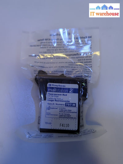 - New Sealed Pitney Bowes / Mail Station 2 Fluorescent Red 797-M 19 Ml