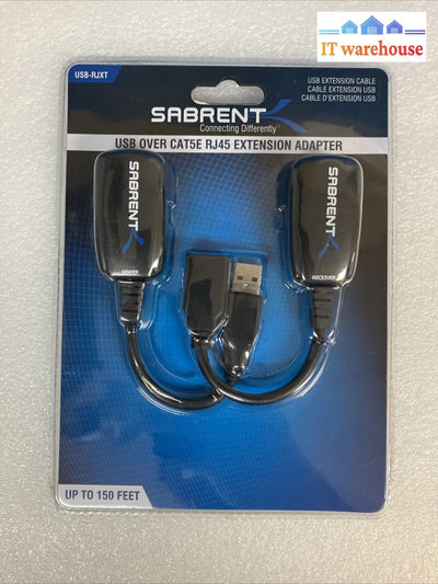 (New & Sealed) Sabrent USB-RJXT USB Extension Cable Over RJ45 Extender Adapter ~