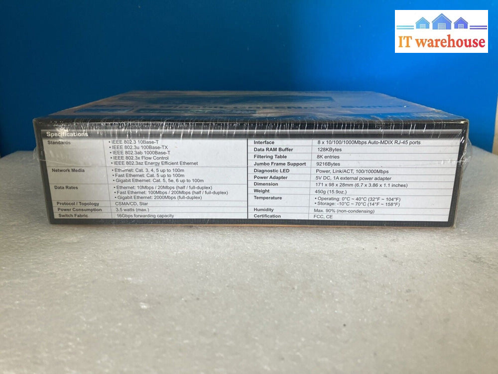 ~ (NEW & SEALED) TRENDnet 8-Port Gigabit GREENnet Switch TEG-S80G
