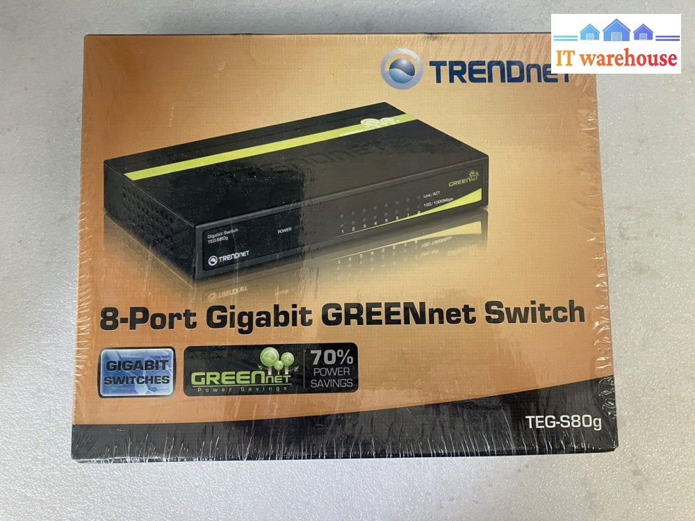 ~ (NEW & SEALED) TRENDnet 8-Port Gigabit GREENnet Switch TEG-S80G