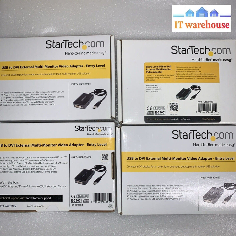 New ~ StarTech USB to DVI Multi Monitor Video Adapter Part# USB2DVIE2