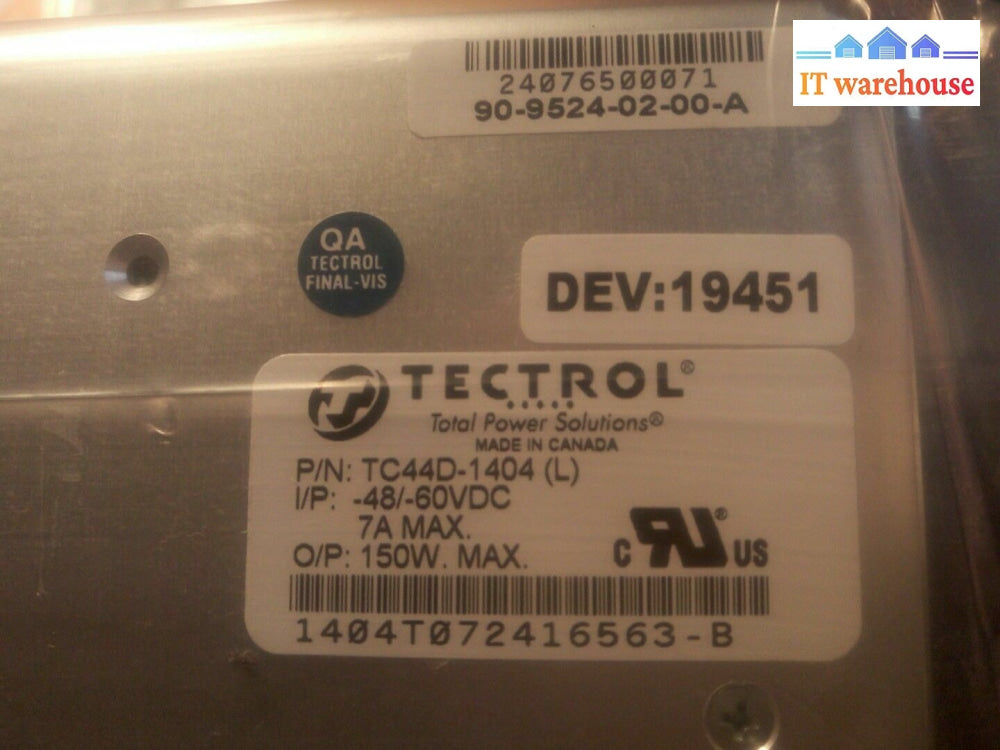 NEW~  TECTROL POWER SUPPLY TC44D-1404  90-9524-02 -48/-60VDC
