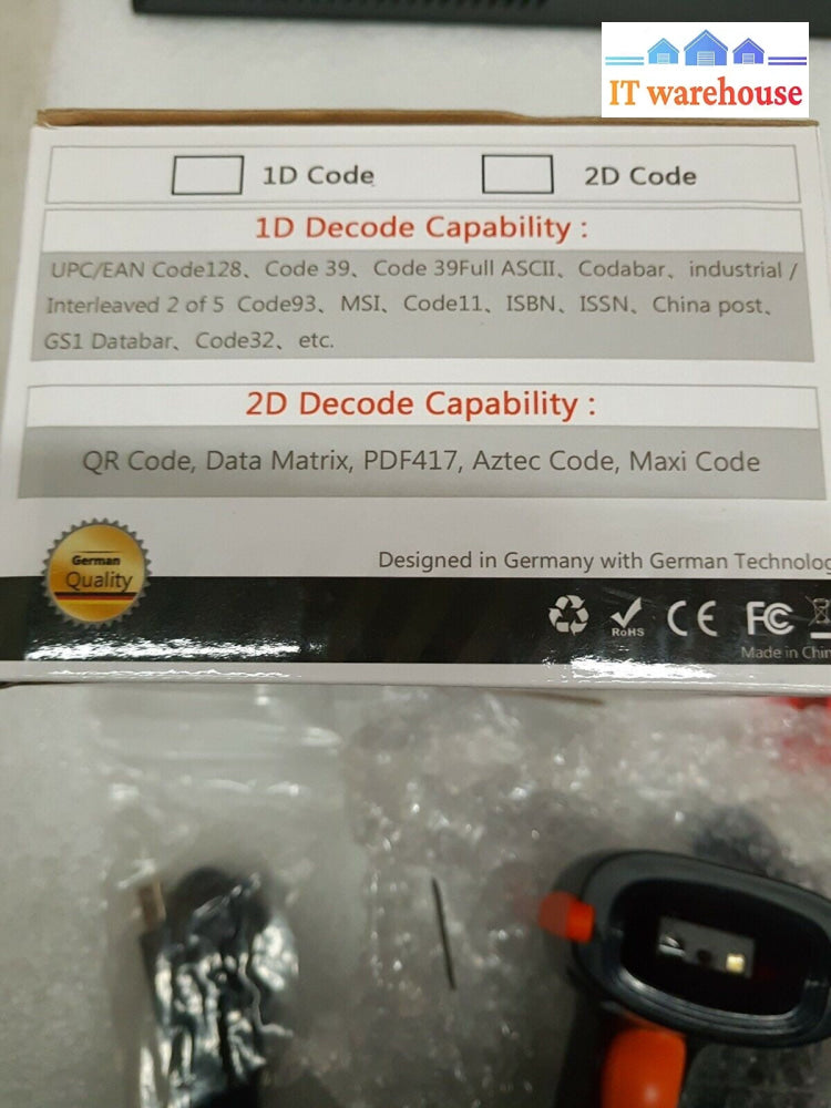 - NEW Tera D5100  Barcode Scanner 2-in-1 2.4GHz wireless & USB 2.0 Wired 2D 