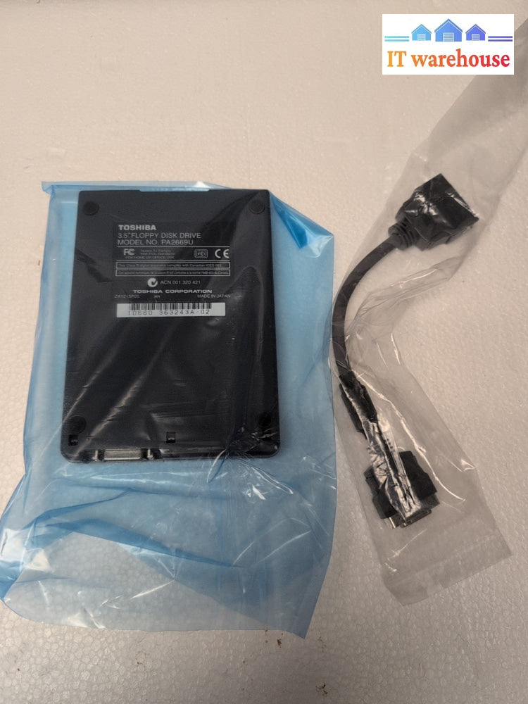 NEW Toshiba PA2669U Gray 3.5" 1.44MB IDC External Floppy Disk Drive w/ Cable -