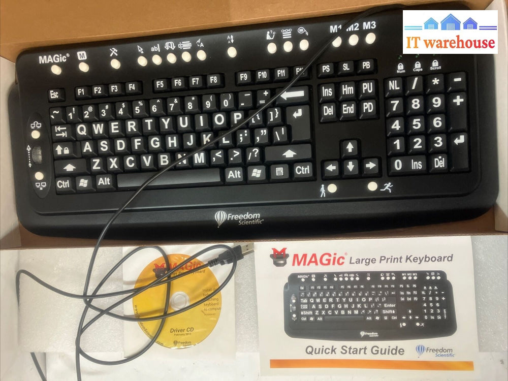~ (New) Vintage Freedom Scientific MAGIC Large Print Computer Keyboard USB Wired