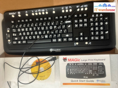 ~ (New) Vintage Freedom Scientific MAGIC Large Print Computer Keyboard USB Wired