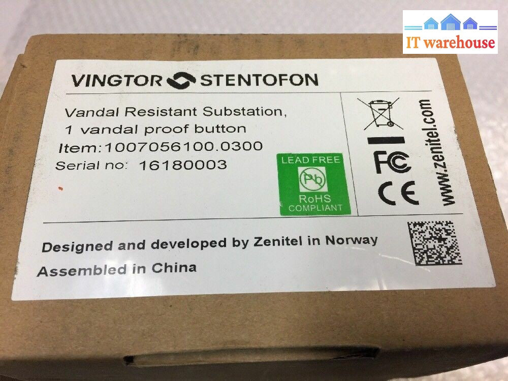 * NEW  Zenitel Stentofon Vandal Resistant Substation  1007056100