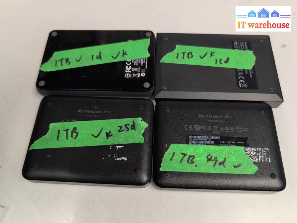 (NICE) 4x 1TB USB 3.0 External Portable Hard Drives (Used time under 50days) -