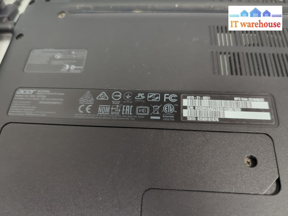 (NICE) Acer Aspire A315-21 15.6" Laptop AMD A6-9225/6GB RAM/500GB SSD/ Win 10 -