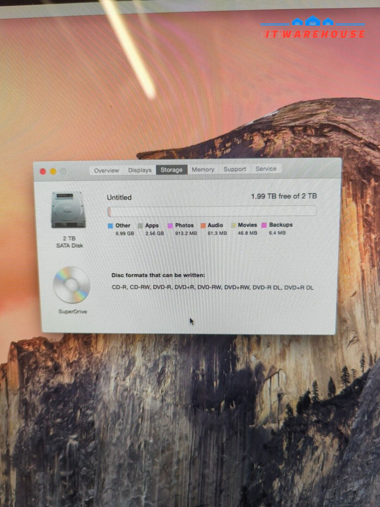 Nice Apple 27" iMac A1312 Mid 2010 Intel i7 2.93GHz/16GB RAM /2TB HDD/OS 10.10 -