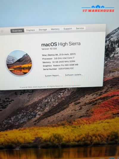 NICE Apple iMac A1418 2017 21.5" Retina i7-7700/32GB DDR4/1TB HDD/10.13 W/BOX -