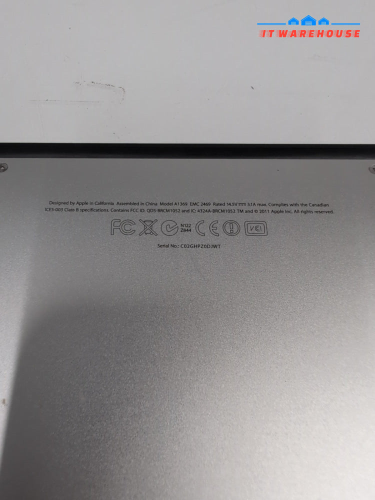 (Nice) Apple MacBook Air 13" 2011 A1369 Intel i5- 1.7GHz /4GB /128GB HDD/10.13 -