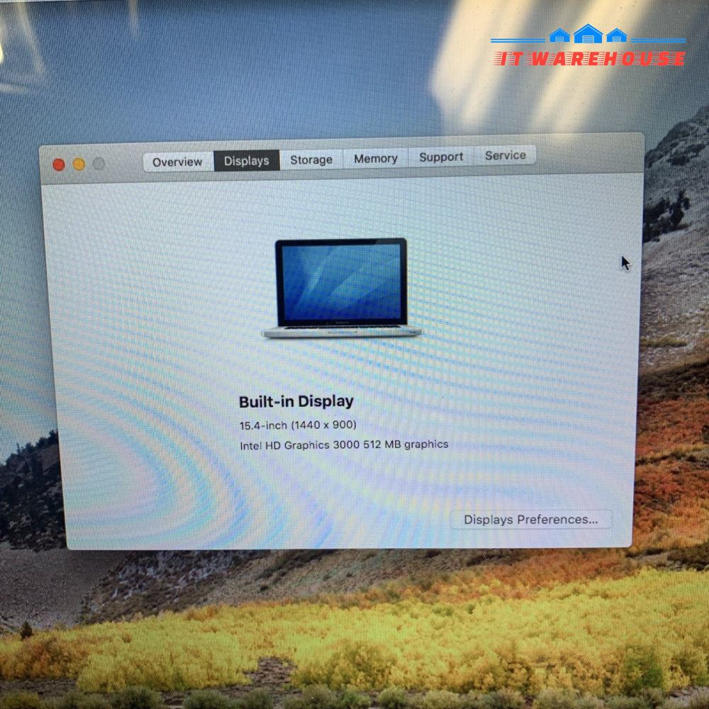 Nice ~ Apple MacBook Pro (15’’ Early 2011) A1286 i7-2GHZ 8GB 160GB OS X 10.13