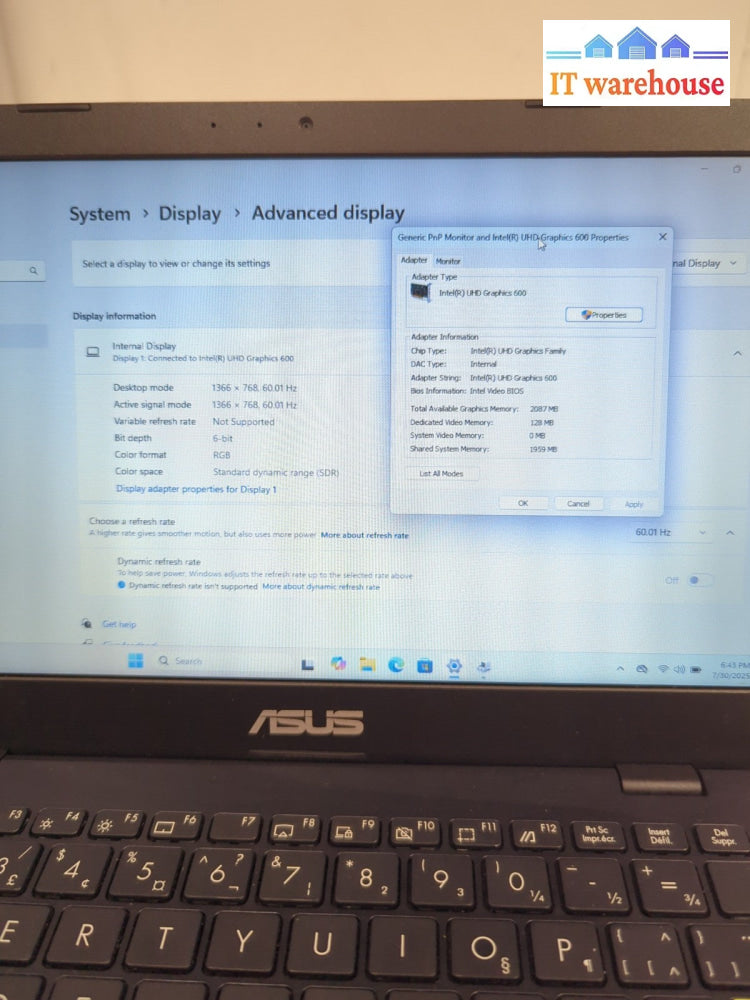 (NICE) Asus L210M 12" Laptop  Celeron N4020 /4GB RAM /64GB SSD /WIN 11 -