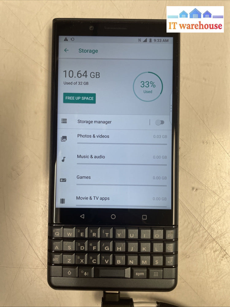 Nice BlackBerry KEY2  LE Smartphone 64G Black  bbe100-2 (Unlocked)  Tested  +