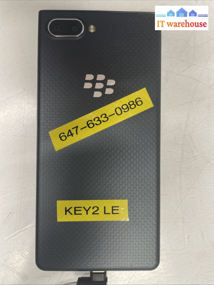 Nice BlackBerry KEY2  LE Smartphone 64G Black  bbe100-2 (Unlocked)  Tested  +