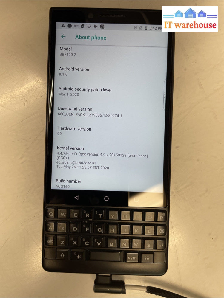 Nice BlackBerry KEY2  Smartphone 64G Black  bbf100-2 (Unlocked)  Tested  +