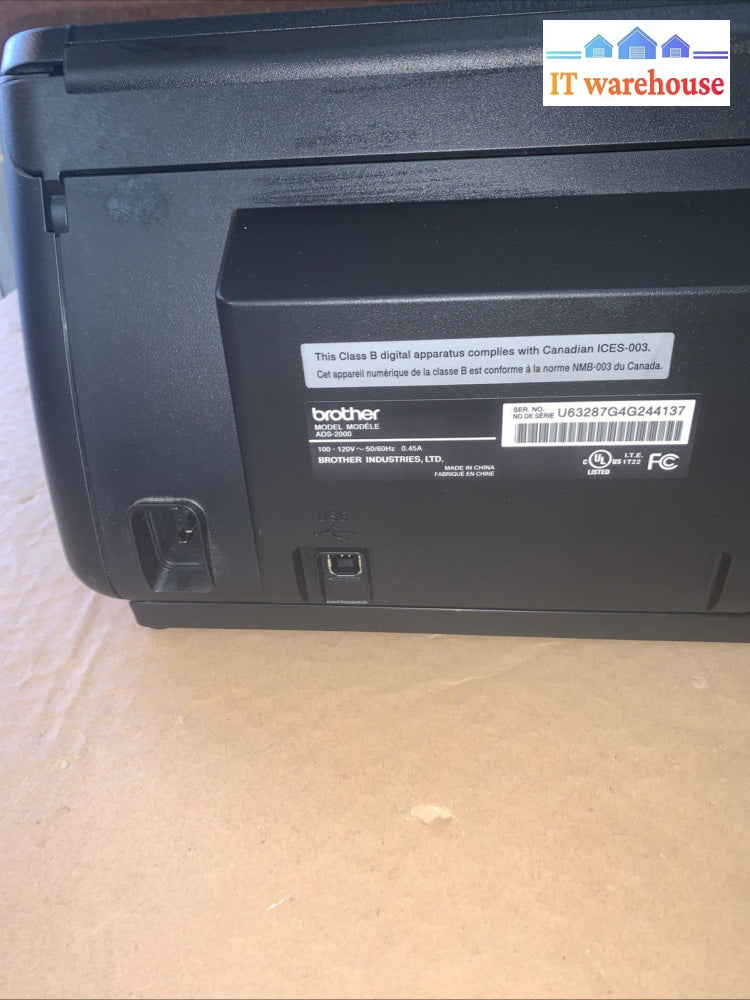 Nice ~ Brother ImageCenter ADS-2000 Desktop Color Duplex Document Scanner