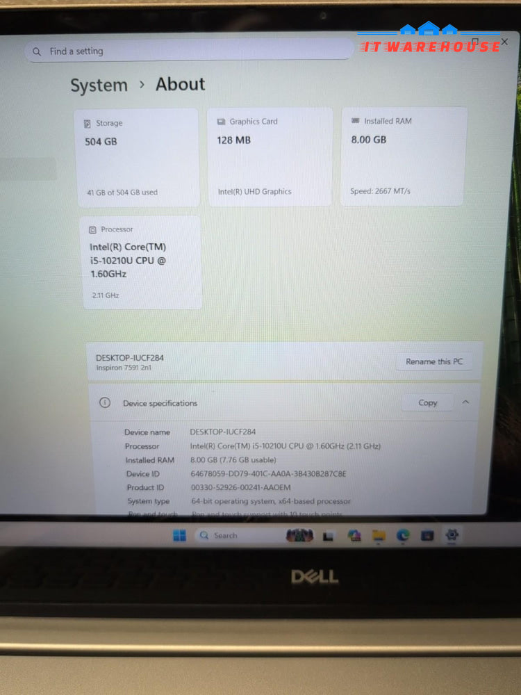 NICE Dell Inspiron 15 7000 2in1 15.6" Touch Laptop i5-10210U/8GB/512GB NVMe/W11-