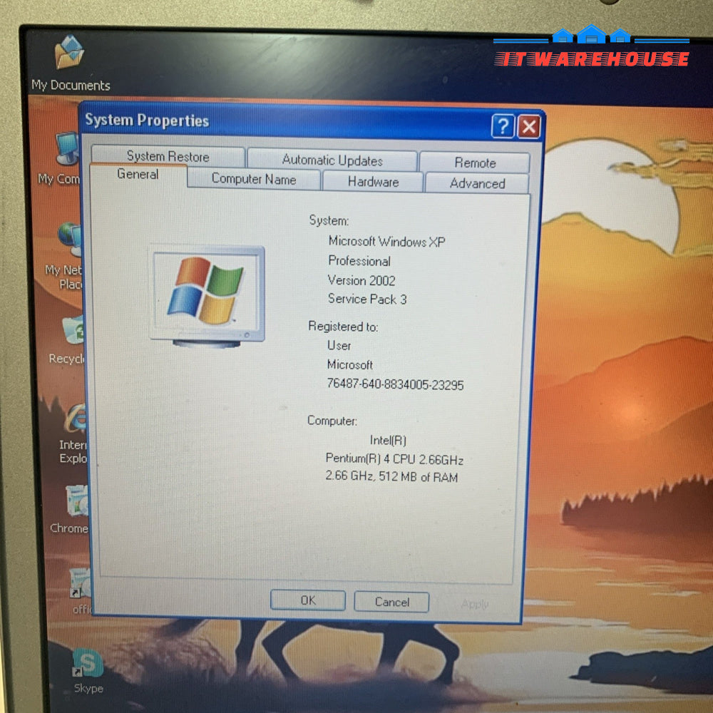 Nice ~ Dell Inspiron 5100 P4 2.66GHZ 80GB Windows Xp Pro SP3 + Ac Adapter