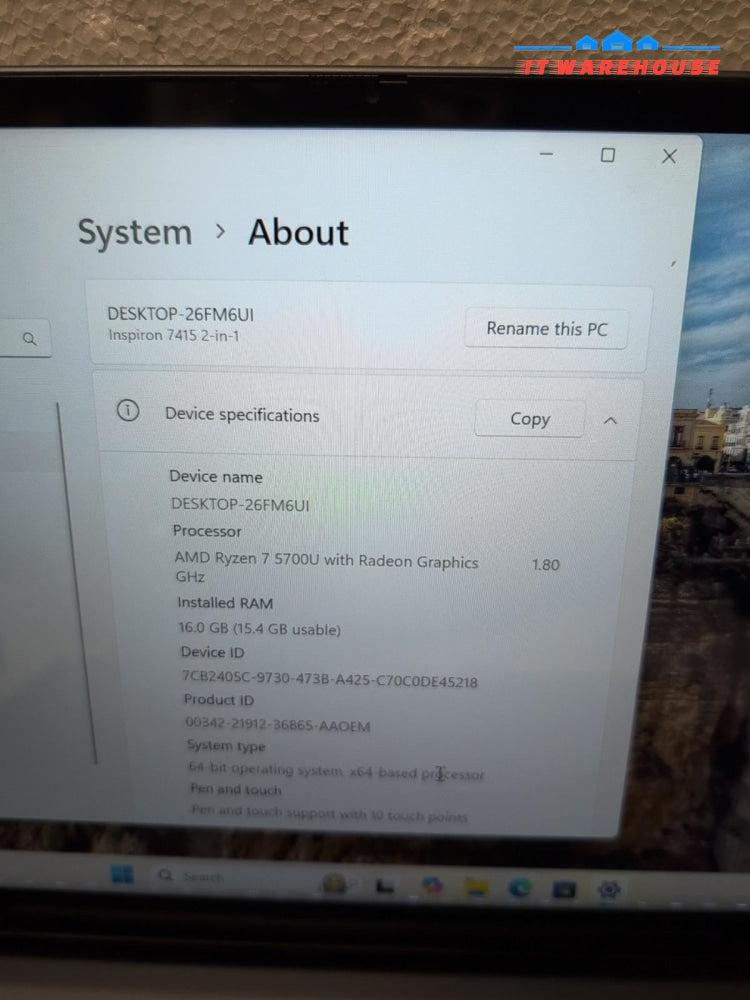 (NICE) DELL Inspiron 7415 2-in-1 14" Touch RYZEN 7 5700U/16GB/512GB NVMe/Win11 -