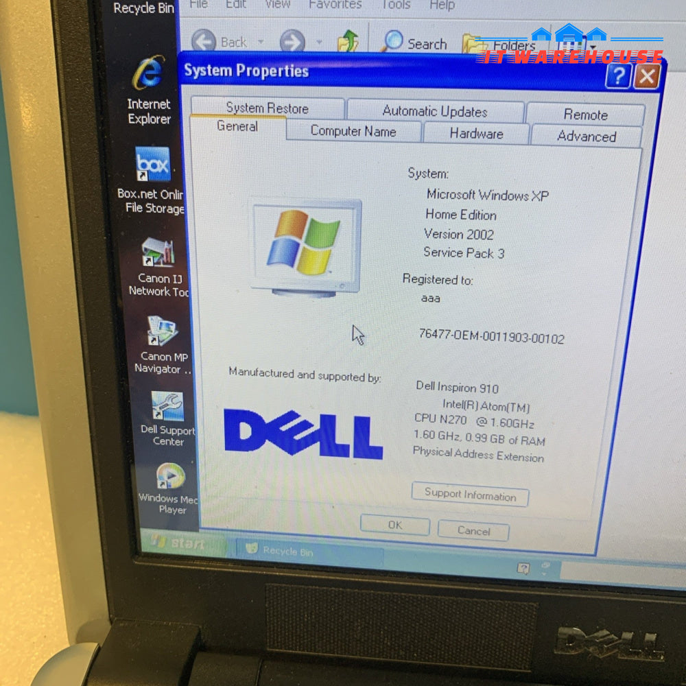 Nice ~ Dell Inspiron Mini 9 (Inspiron 910) 8.9” Netbook  + Ac adapter