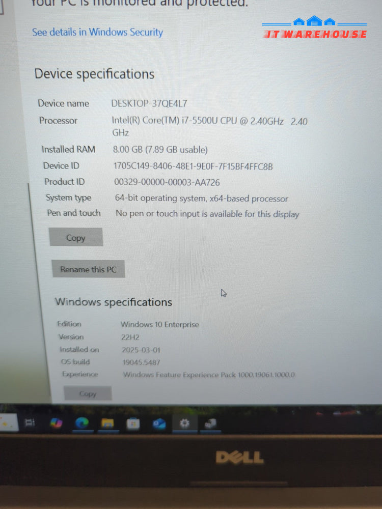 (NICE) Dell Latitude 3550 15.6’’ Laptop i7-5500U CPU/8GB RAM /500GB HDD/Win10