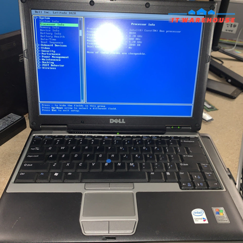 Nice ~ Dell Latitude D420 12" Laptop Intel Core Duo 1.2GHz 1.5GB RAM (no HDD)