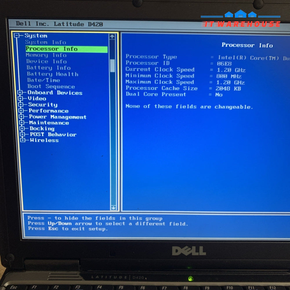 Nice ~ Dell Latitude D420 12" Laptop Intel Core Duo 1.2GHz 1.5GB RAM (no HDD)